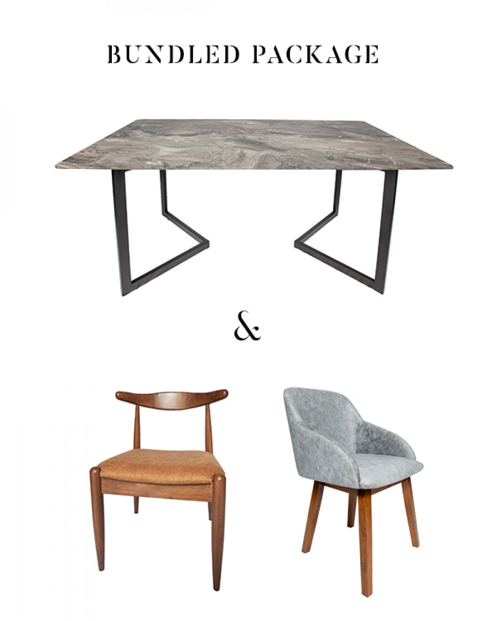 Brilliance Top Kleberg Dining Table (Dark Emperador)